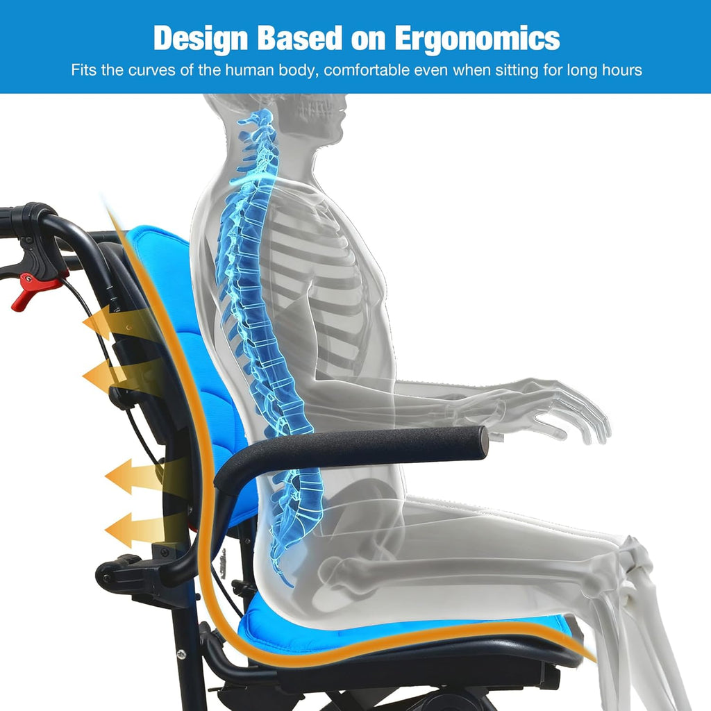 Wheelchairs for Adults,Transport Wheelchair Lightweight Foldable with Removable Cushion